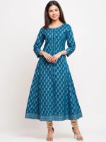 Akiko Women's Cotton Printed Anarkali Kurta - Image 5
