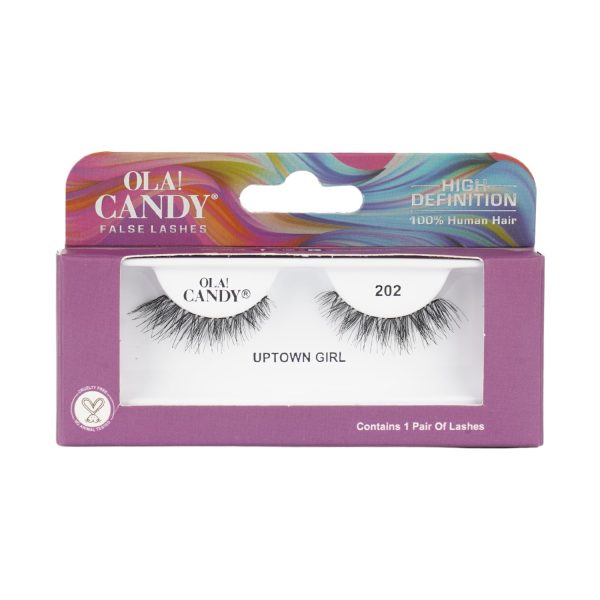 Ola! Candy Uptown Girl Human Hair False Eyelashes, Black-202