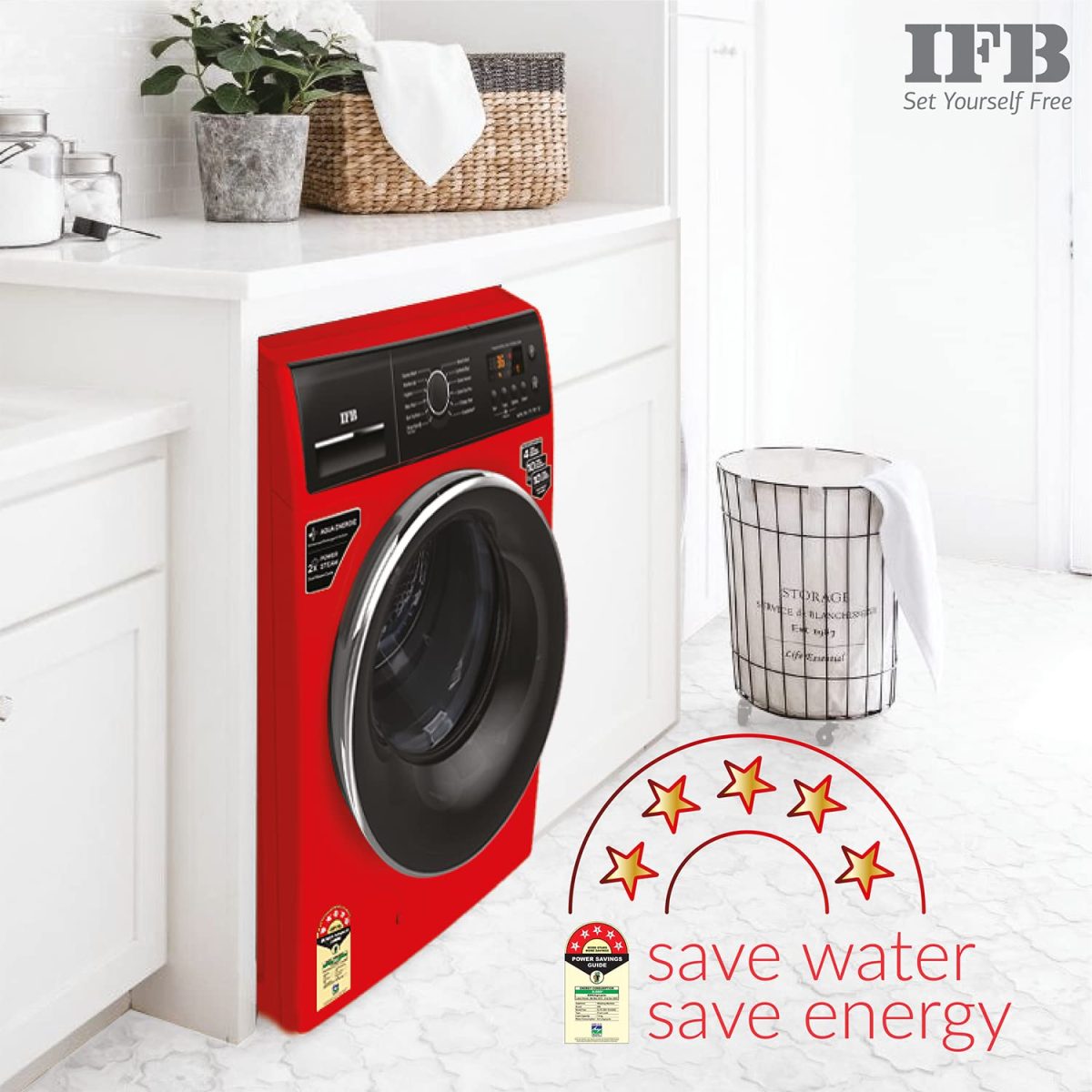 IFB 7 Kg 5 Star Front Load Washing Machine 2X Power Steam (ELITE ZRS 7012, Red, In-built Heater, 4 years Comprehensive Warranty) - Image 9