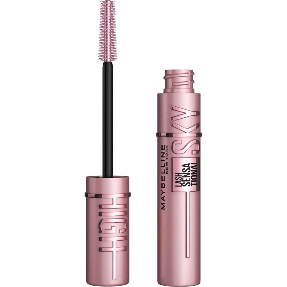 Maybelline Sky High Washable Mascara Makeup, Volumizing Mascara, Buildable, Lengthening Mascara, Defining, Curling, Multiplying, Washable Blackest Black, 0.2 fl. oz.