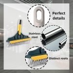 Kesi 2 in 1 Bathroom Cleaning Brush with Wiper and Long Handle - 120° Rotate Floor Cleaning Brush for Home, Kitchen and Bathroom - Floor Scrub - Image 2