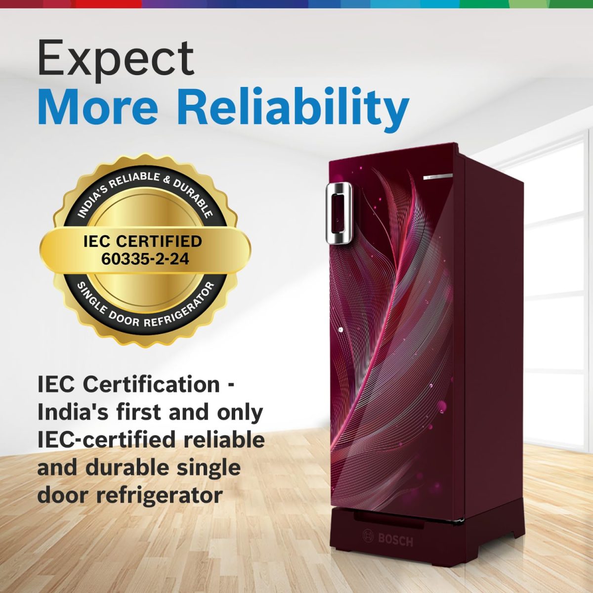 Bosch Single Door Refrigerator 226L Inverter Direct Cool (CST22W33PI,Feather Wine) - Image 13