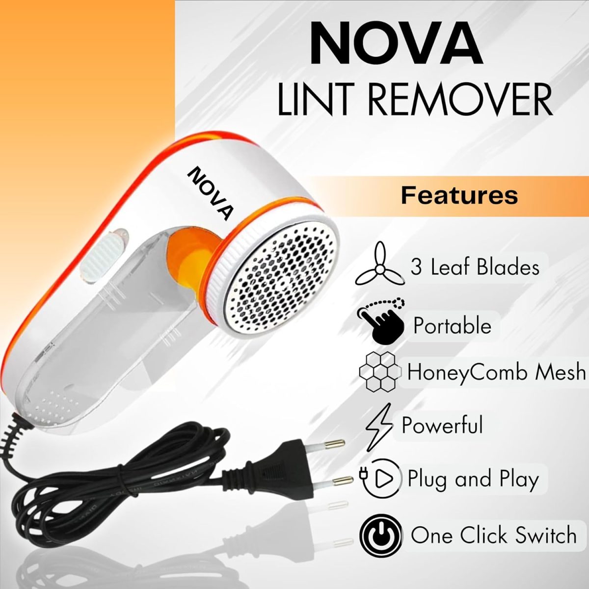 Nova Lint Remover for Clothes - Fabric Cleaner Tint and Dust Remover | 1 Year Warranty - Image 2