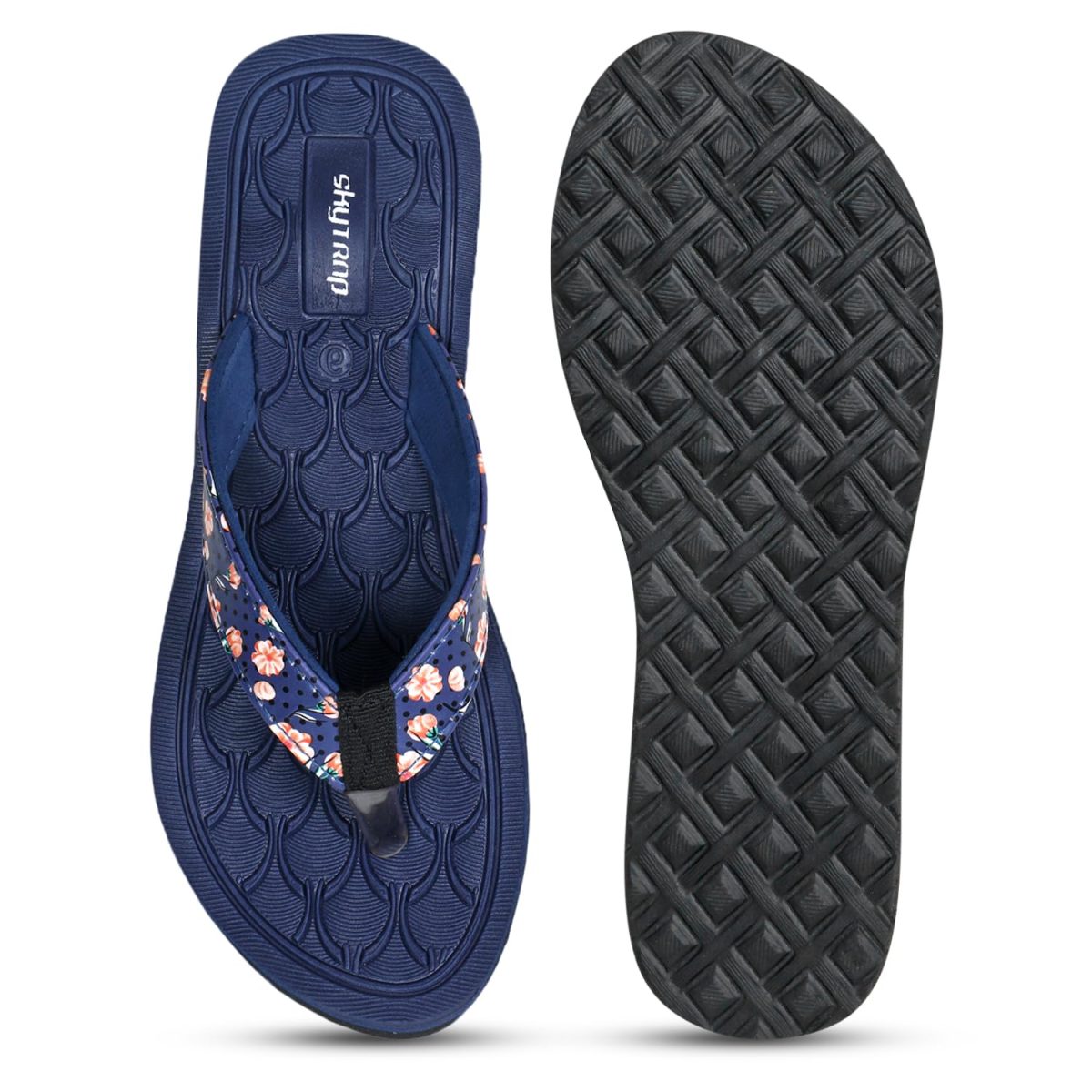 Skytrap Women Synthetic Medium Heels Embossed Slippers Flipflop - Image 8