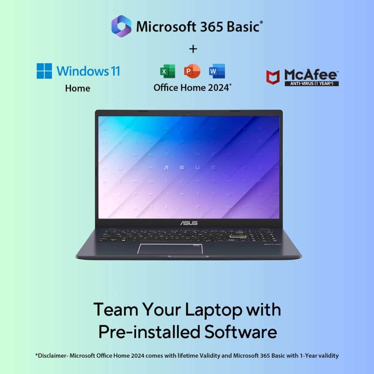 ASUS Vivobook Go 15, Intel Celeron N4500, Fingerprint Sensor (Intel HD iGPU/8GB RAM/512GB SSD/FHD/15.6"/60Hz/42WHrs/Windows 11/M365 Basic (1Year)*/Office Home 2024/Star Black/1.57 kg) E510KA-EJ9011WS - Image 4