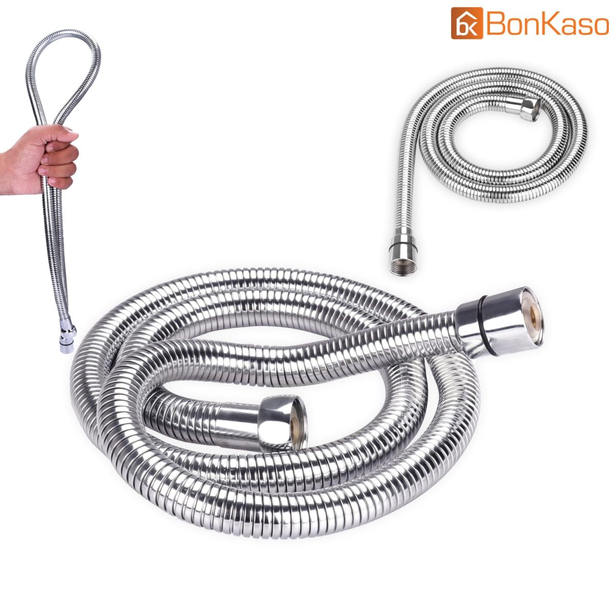 BonKaso Stainless Steel Rust Free Flexible For Health Faucet Hand Showers Hose Pipe Lenght 1M Extension Upto 1.5M - Image 4