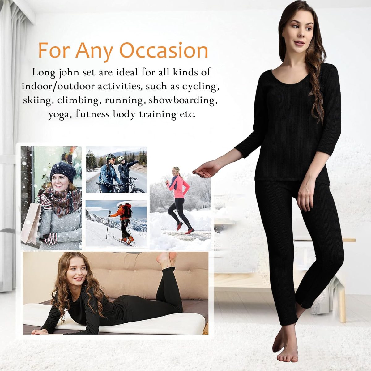 FF Winter Wear Thermal Upper Vest and Bottom Lower Warmer Combo for Women Long Johns Underwear Set - Image 7
