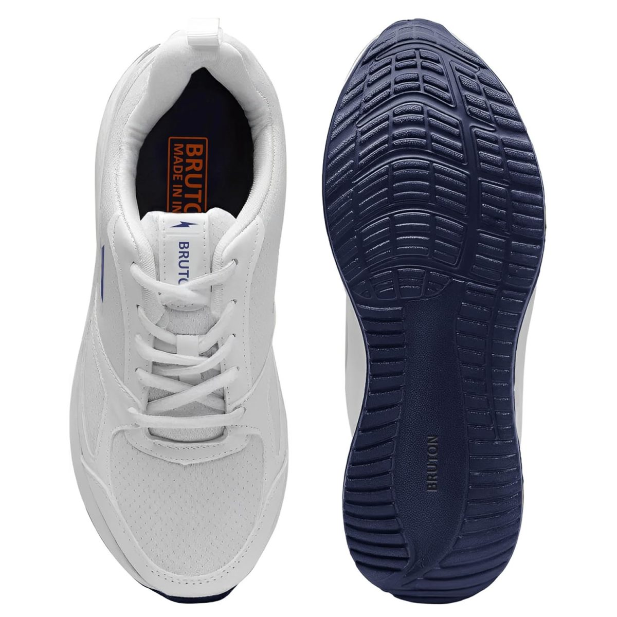 BRUTON EVA Lite Sports Running,Walking & Gym, School Shoes Lightweight Extra Jump Casual Sneaker Lace-Up Shoes for Men's & Boy's - White - Image 5