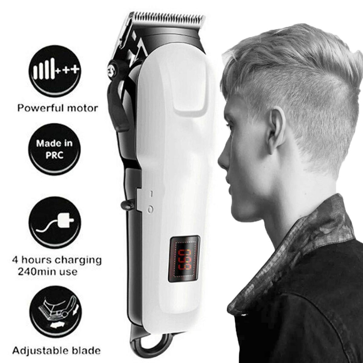 Concepta Hair Trimmer for Men Hair Cutting – Rechargeable Beard Trimmer for Man – Waterproof Shaver with USB Charging & 4 Combs for Hairs , Beard And Moustaches - Cordless Hair Trimmer - Image 6