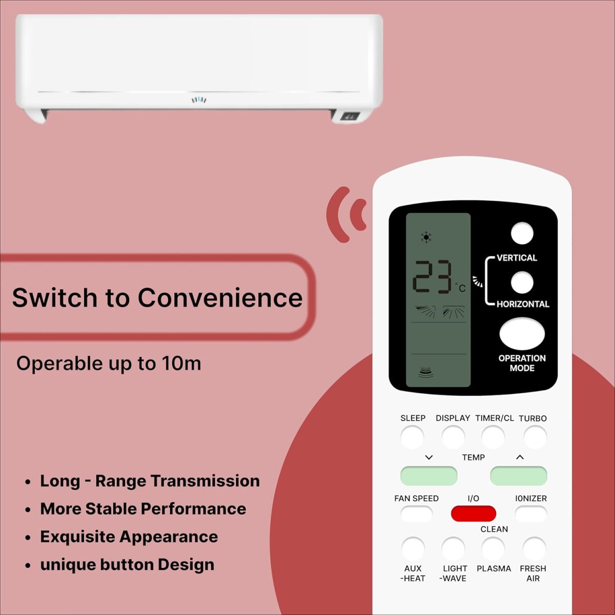 Zieva Compatible For Lloyd Ac Remote Replacement For 1, 1.5, 2 Ton Split/Window Air Conditioner - Please Match The Original Remote (Ac 88),White - Image 2