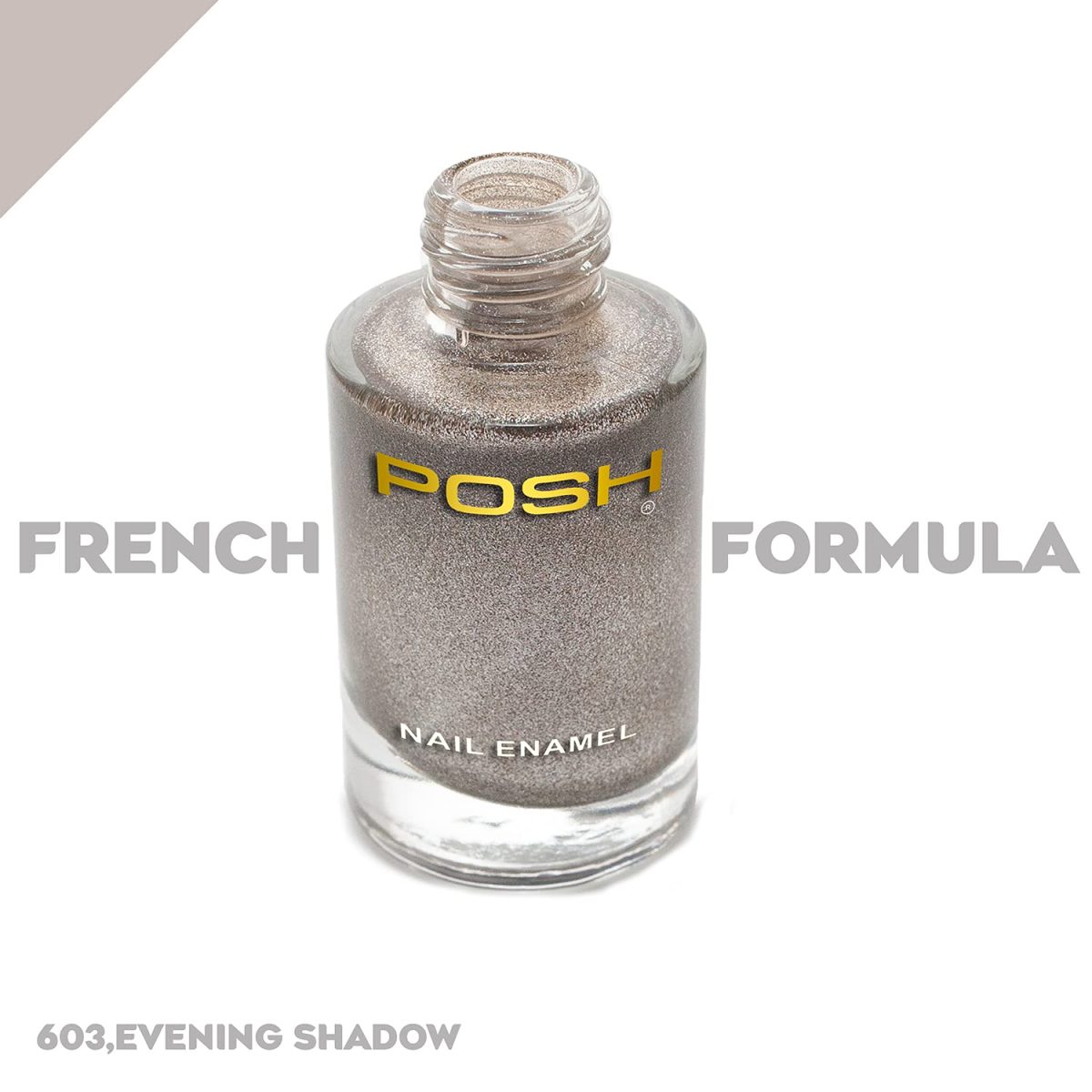 Posh HIGH GLOSS QUICK DRY Finish NAILPOLISH SILVER GOLDEN ROSEGOLD STEEL GREY, 9 ml - Image 7