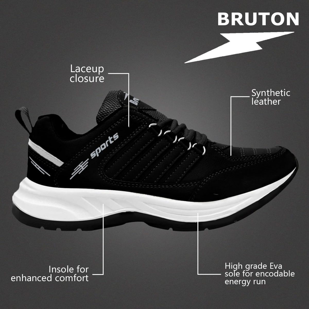 BRUTON Trendy EVA Lite Sneakers Casual Shoes for Men's & Boy's - Image 3