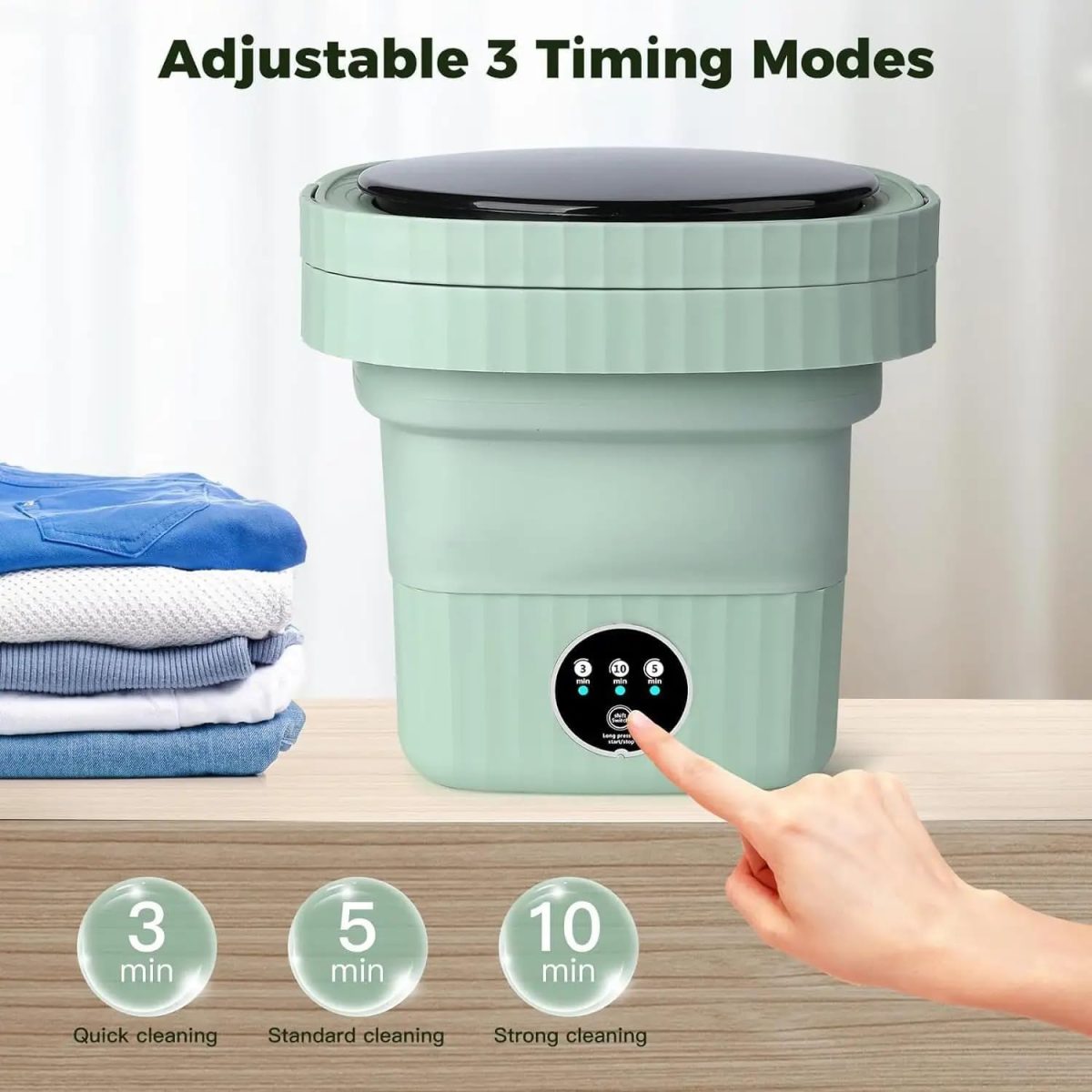 Skyheaven SeMi AuToMaTiC FoLdInG 9L SmAlL MiNi WaShInG MaChInE WiTh DrYeR DeEp CLeAnInG FoR UnDeRwEaR WaShINg MaChInE - Image 3
