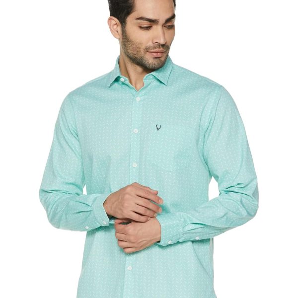 Allen Solly Men's 100% Cotton Slim Fit Dotted Print Casual Shirt