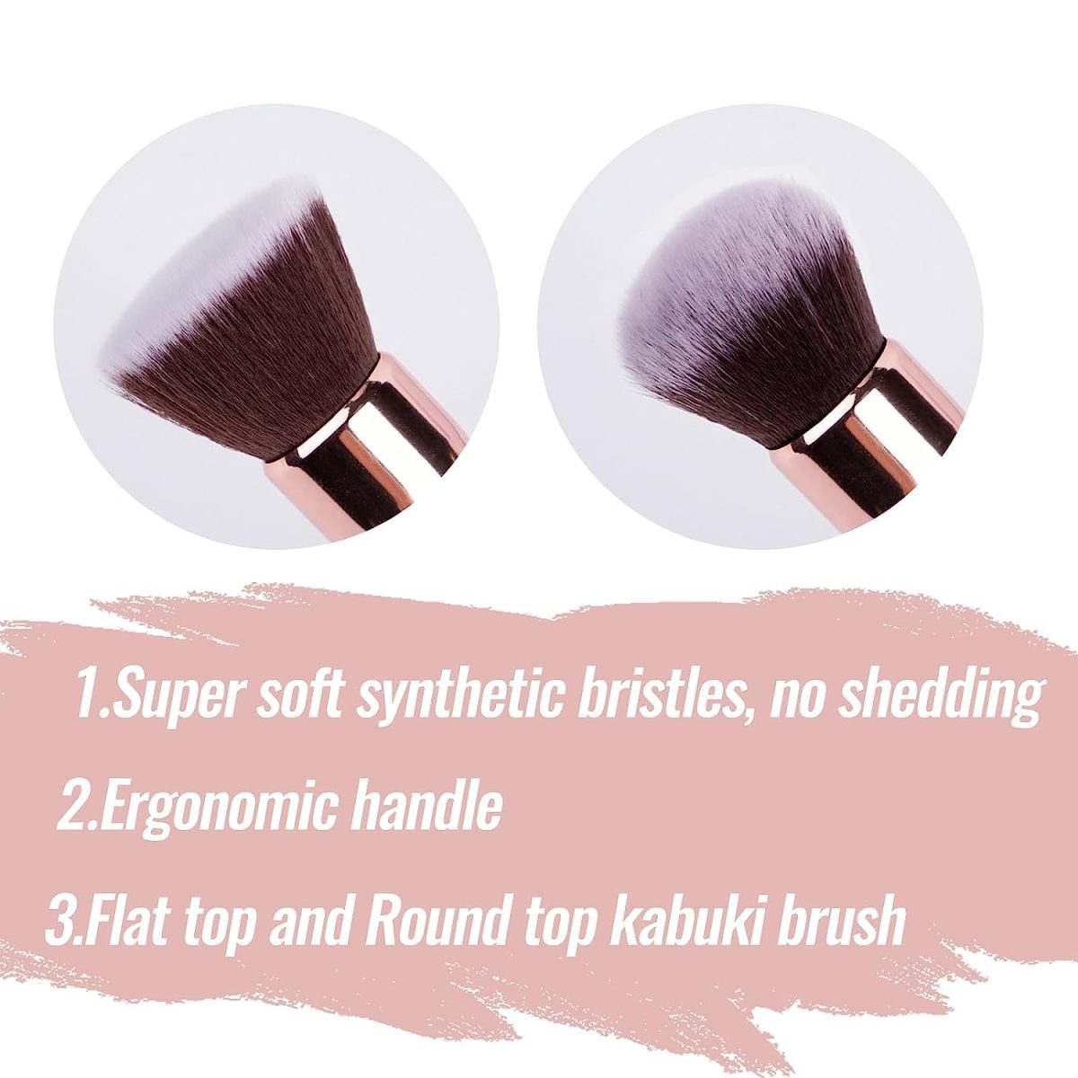 Spanking Persian Bristle Brush and Powder Sponge Puff Makeup Set- Multicolour (Black,White, Pink), 2 Pcs Brush And 1 Makeup Blender - Image 3
