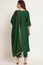 SHOPPING QUEEN Women's Jacquard jari Silk Kurta,Dupatta with Pant - Image 3