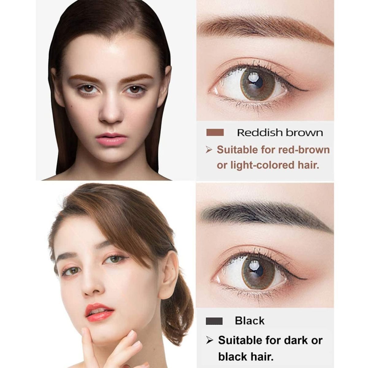 4-Tip Microblading Eyebrow Pen – Waterproof, Long-Lasting Eyebrow Pencil with Micro-Fork Tip for Flawless, Natural-Looking Brows (Eyebrow pen - Black) - Image 7