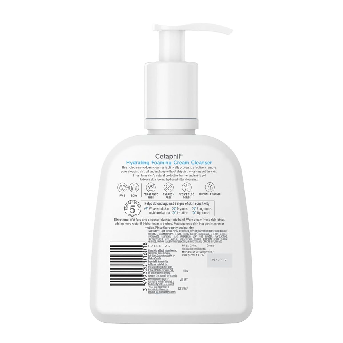 Cetaphil Hydrating Foaming Face Wash for Men and Women | Pollution Defense Cream-to-Foam Cleanser with Niacinamide, Pro-Vitamin B5 & Aloe, 236ml | Removes 97% Pollution Micro-Particles | Gentle Yet Deep Clean - Image 2