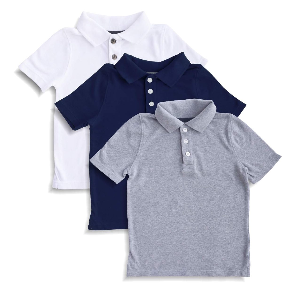minicult Cotton T-Shirts with Collar in Solid Colors(Pack of 3)(Assorted/Mixed Colors in a Pack) - Image 3