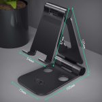 ELV Aluminum Adjustable Mobile Phone Foldable Holder Tabletop Stand, Dock Mount for All Smartphones, Tabs, Kindle, iPad (Black) - Image 8
