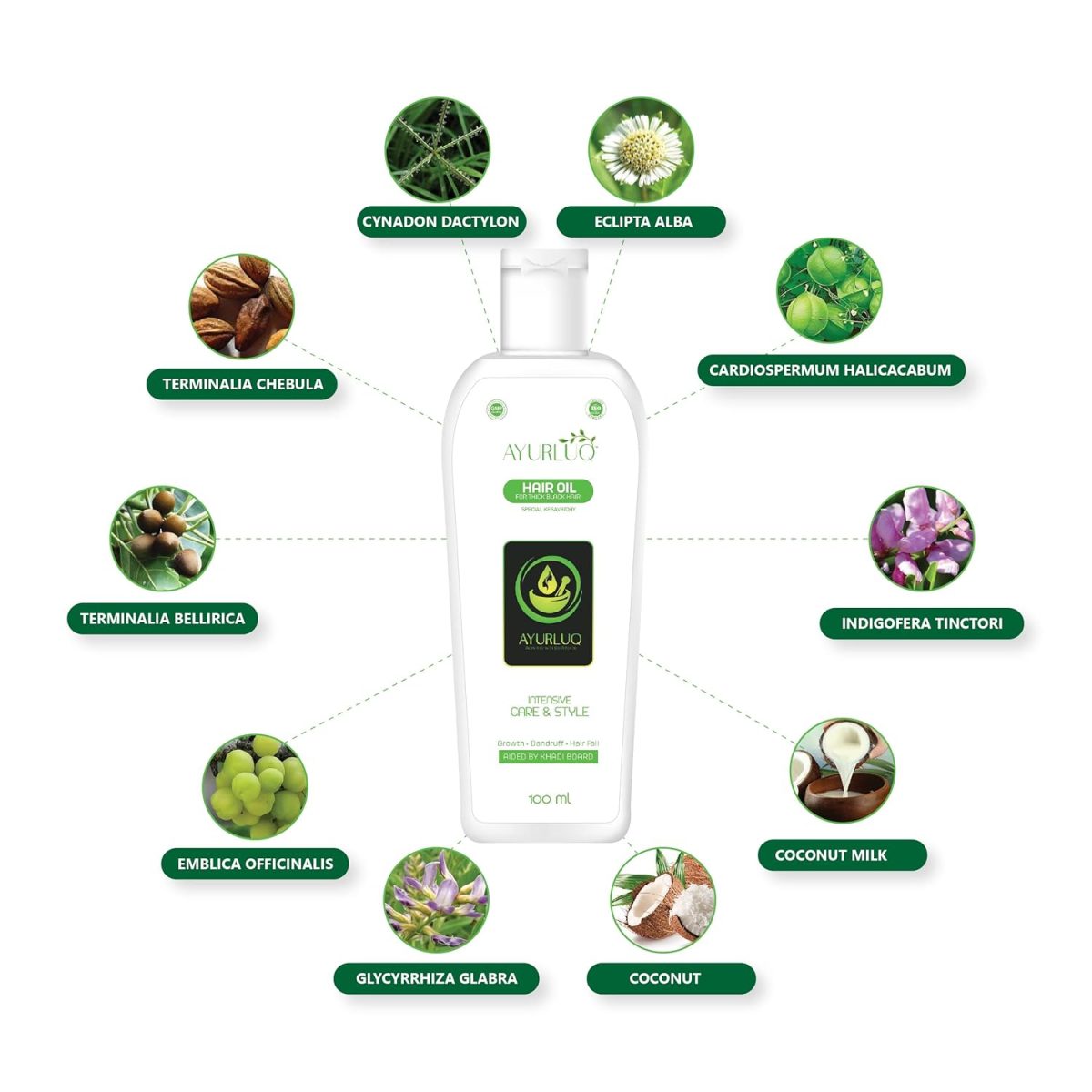 Ayurluq Hair Oil for Care - Control Hair Fall - Pure Herbal Oil - Solution for Dandruff - Promote Growth - 100Ml, Clear - Image 2