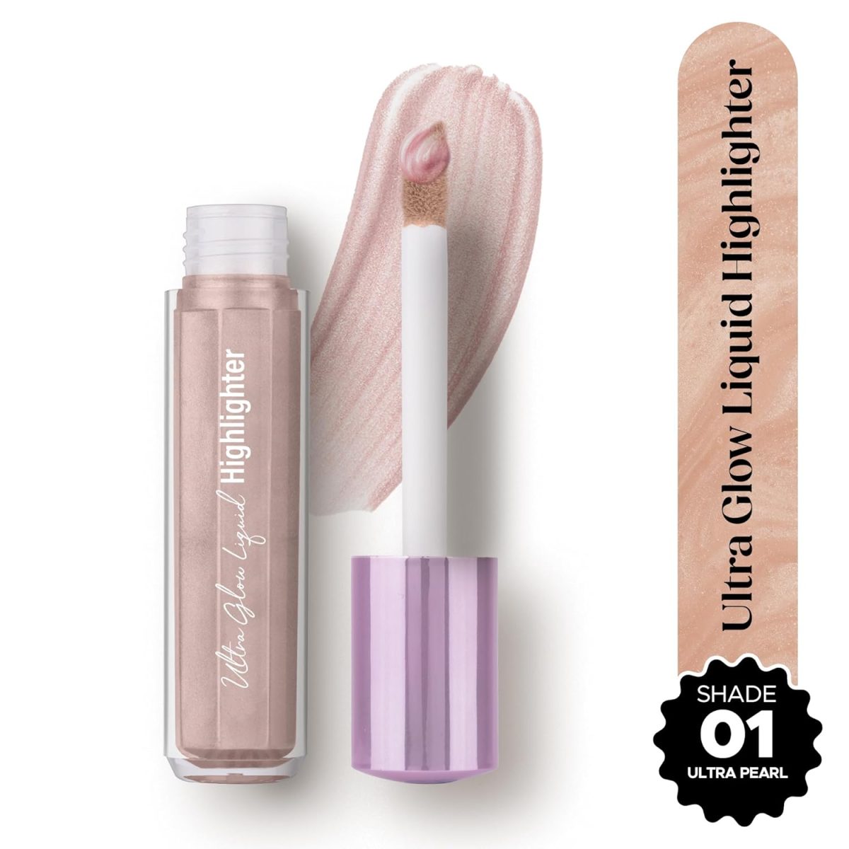 Hilary Rhoda Ultra Glow Liquid Highlighter | Illuminating & Glitter Liquid Highlighter | Dewy Finish | Cruelty-Free & Vegan | Luminescent Finish | Weightless Formula -3.8g (Ultra Pearl -Shade 01) - Image 2