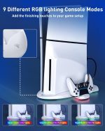 OLCLSS Stand for P5 Slim with Cooling Fan & RGB Lighting, Compatible with Regular and Elite Controller Charging, for P5 Slim Console Only, Not for Other - Image 2