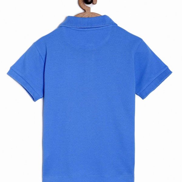 L'ADORE Boy's Blue Plain Polo Short Sleeve T-Shirt