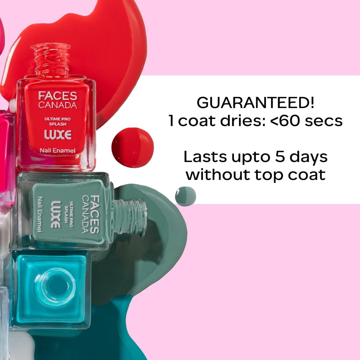 FACESCANADA Ultime Pro Splash Luxe Nail Enamel - Aurora Blue (L33), 12ml | Glossy Finish | Quick Drying | Long Lasting | High Shine | Chip Defiant | Even-Finish | Vegan | Non-Toxic | Ethanol-Free - Image 5