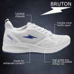 BRUTON EVA Lite Sports Running,Walking & Gym, School Shoes Lightweight Extra Jump Casual Sneaker Lace-Up Shoes for Men's & Boy's - White - Image 3
