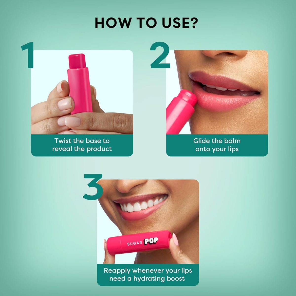SUGAR POP Nourishing Lip Balm | Castor Oil, Shea Butter & Avocado Oil | Hydrating | 4.5gm- 02 Cherry - Image 4