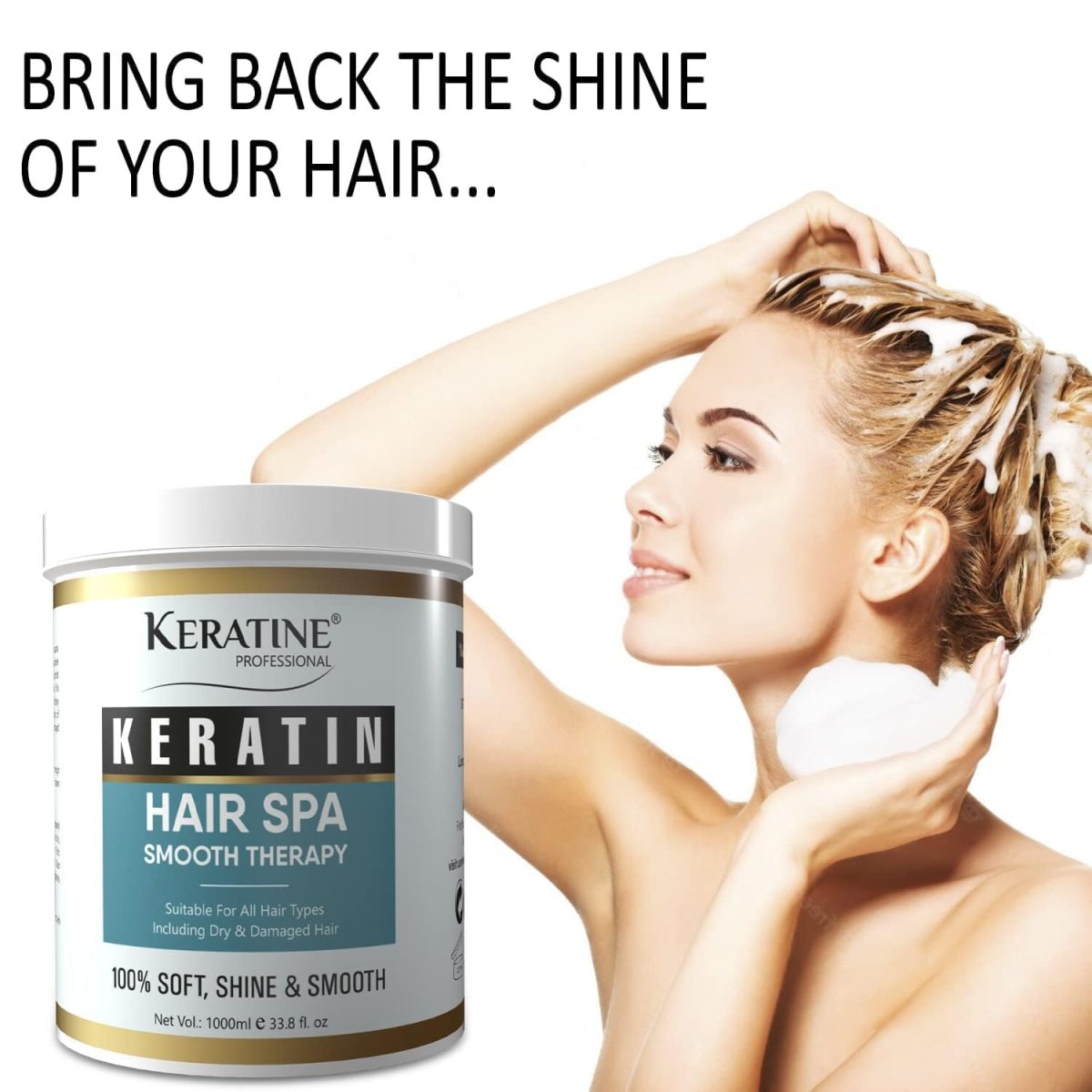 KERATINE PROFESSIONAL Premium Keratin Hair Spa Smooth Therapy | 100% Soft, Shine & Hair Repair | Infused With Brazilian Nut And Keratin | Treatment Protein Spa - Conditioning For Dry Damaged,1 Count - Image 2