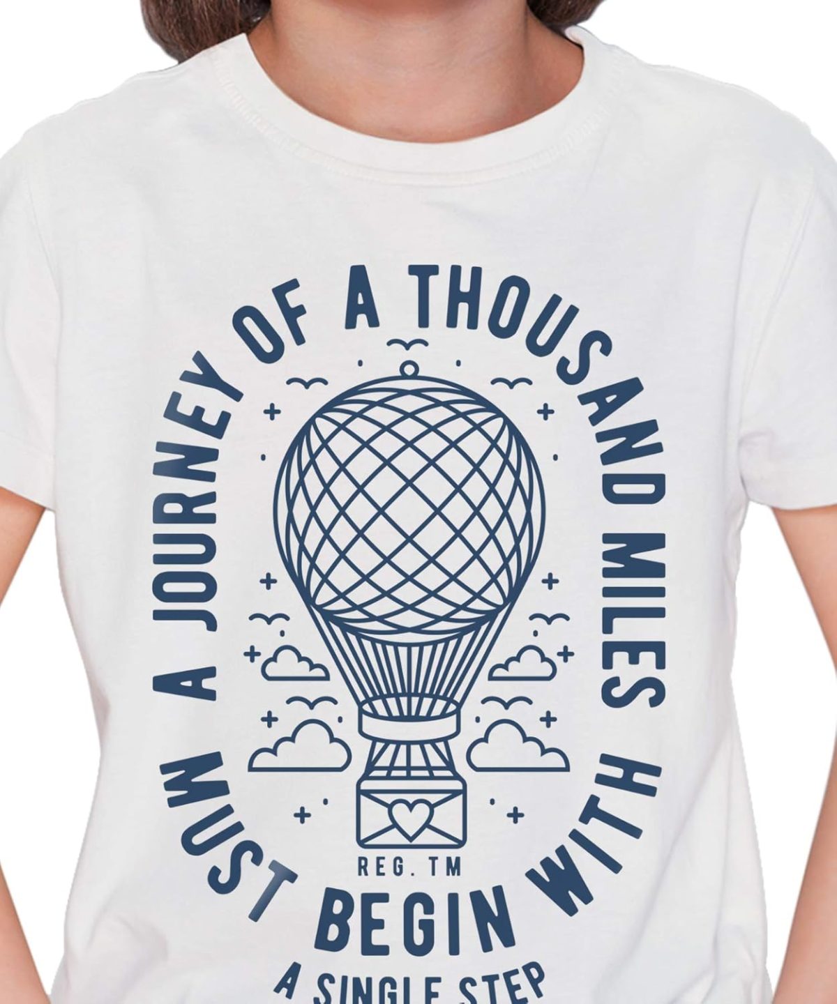 THREADCURRY Journey of Miles | Motivational Inspirational Adventure Quote Cotton Graphic Printed Tshirt for Boys White - Image 3