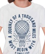 THREADCURRY Journey of Miles | Motivational Inspirational Adventure Quote Cotton Graphic Printed Tshirt for Boys White - Image 3