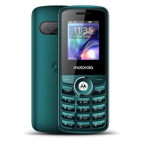 (Refurbished) Motorola All-New A200 Dual Sim keypad Phone (with Voice Feature) | 2 Years Replacement | Long Lasting Battery | Wireless FM | Bluetooth Connectivity | Auto Call Recording (Teal Blue)
