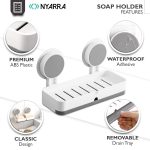 Nyarra Acrylonitrile_Butadiene_Styrene_ABS Soap Holder for Bathroom - Non-Drill Wall Mount Magic Sticker Self Adhesive Soap Stand for Bathroom with Removable Drain Tray - [NR-1335] - Image 2