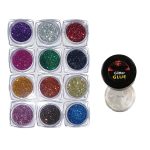 Vizo 12 Pcs Eyeshadow Glitter Powder with Glitter Glue, Multicolor - Image 2