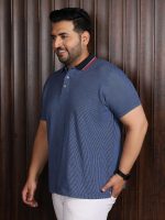 Bigbanana Plus Size Men's Regular Fit Jacquard Polo Tshirt - Image 3