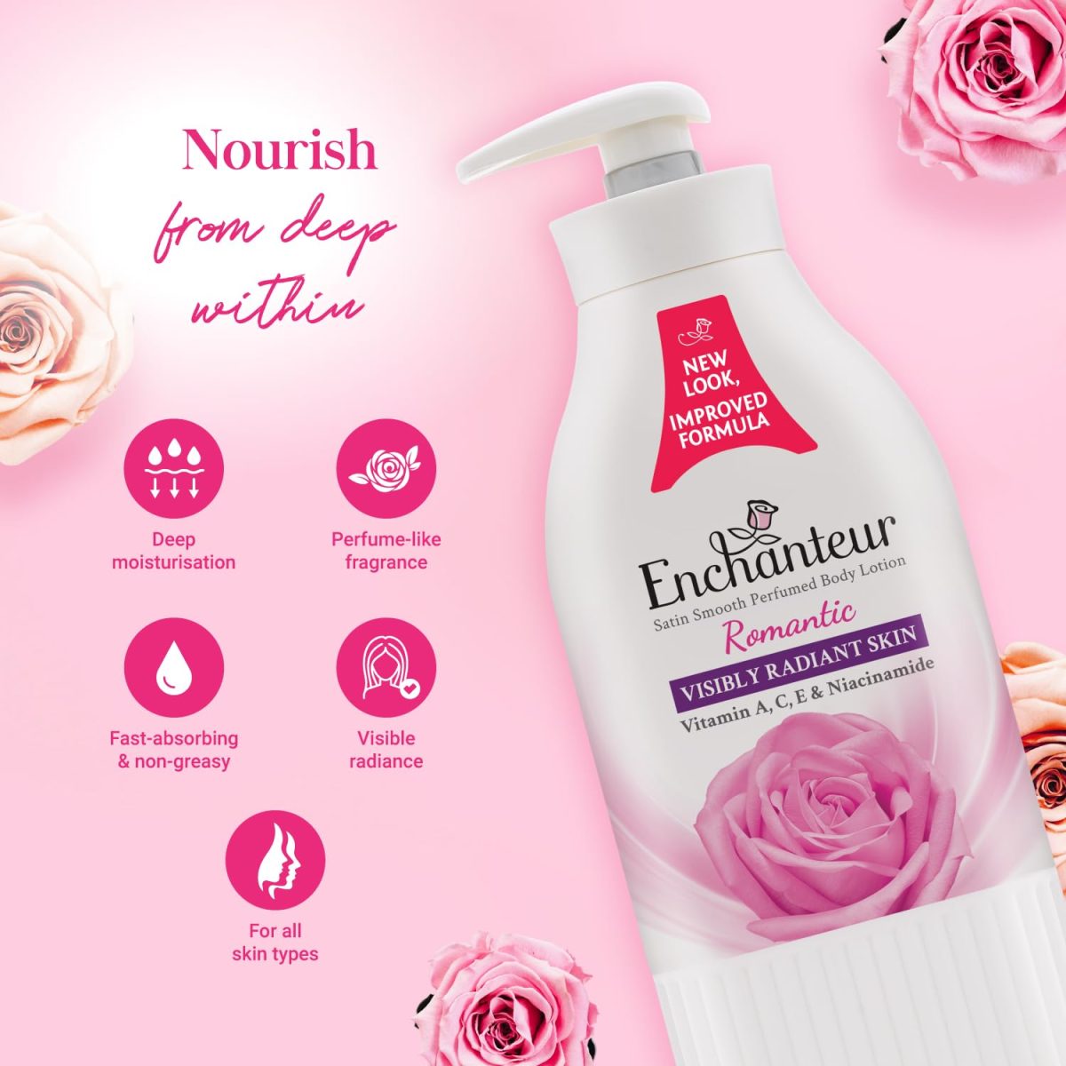 Enchanteur Romantic Perfumed Body Lotion, 500ml, with Aloe Vera & Olive Butter for Silky Smooth Skin - Image 7