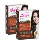 Iba Hair Colour for Women - Dark Brown, 70g (Pack of 2) | 100% Pure Henna Based Powder Sachet | Natural Hair Colour & Long Lasting with Conditioning Formula| Reduced Hair Fall & Hair Damage | Shine & Nourish Hair | Free from Ammonia and Other Harmful Chemicals | Herbal Hair Powder for Hair Color | Dark Brown Henna