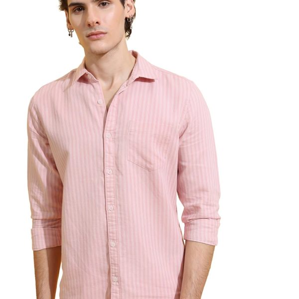Highlander Men's Striped Slim Fit Shirt