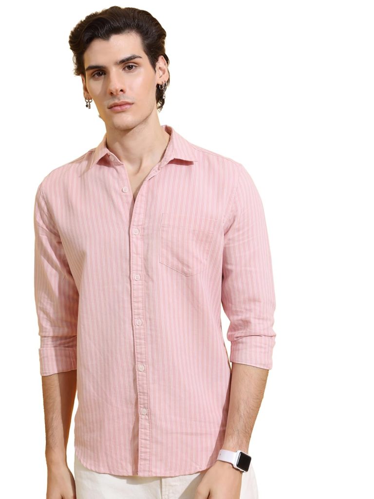 Highlander Men's Striped Slim Fit Shirt
