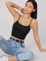 Aahwan Women's Polyester Fitted Solid Form Crop Cami Top - Image 4