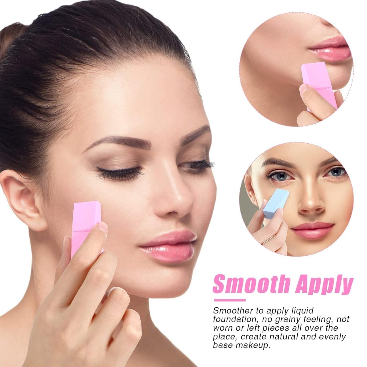 ATETO Cosmetic Makeup Sponges Beauty Blender Small Triangle Blending Foundation and Concealer Wedges, Non-Latex Cosmetic Puff, Wedge Beauty Disposable Makeup Applicator - Image 8
