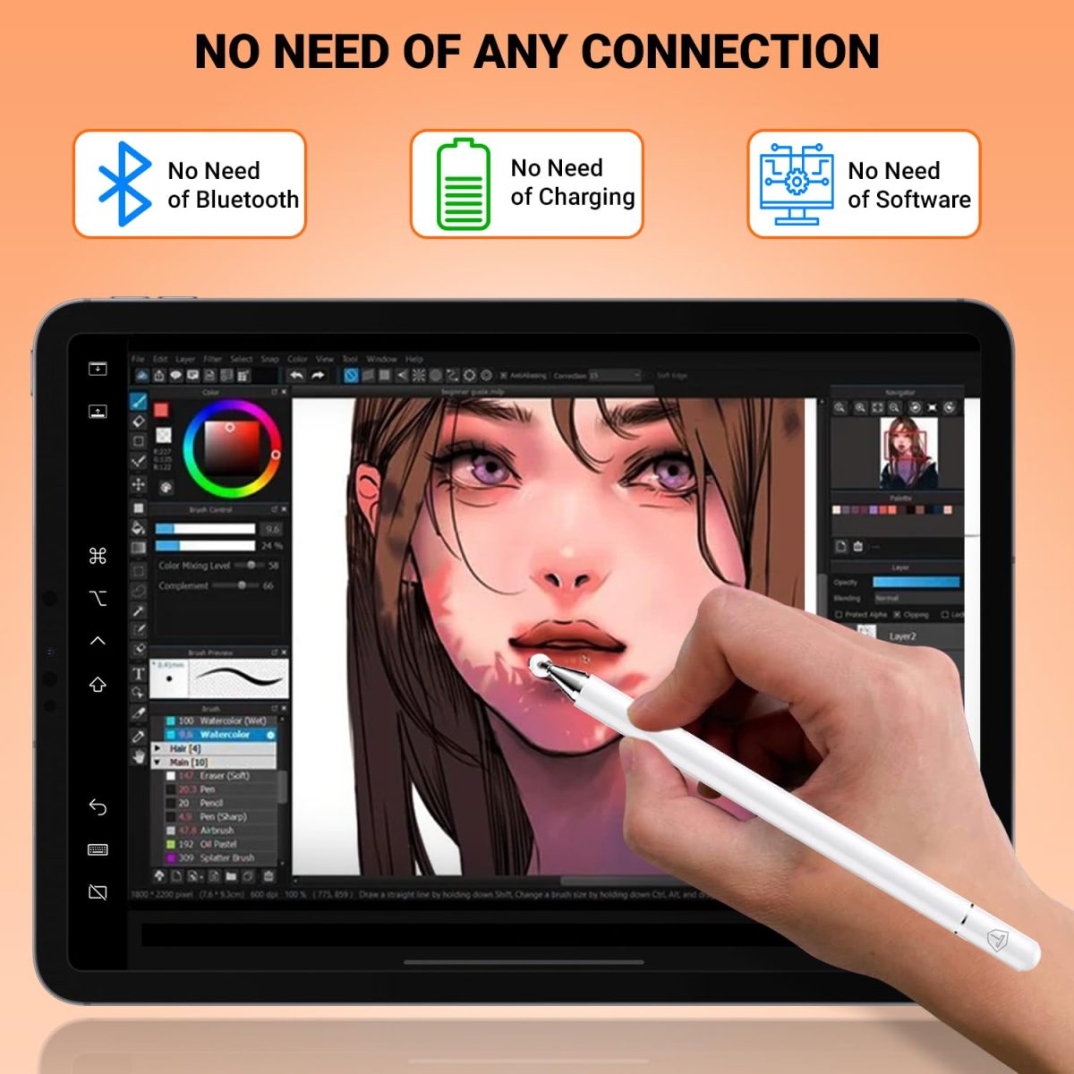 Tukzer Universal Stylus Pen for Smartphone/Tablet/iPad/Pro/Air/iPhone/iOS/Android/All Touch Screens Devices| Fine Point Disc Tip, Lightweight Aluminum Body Magnetic Cap Drawing Writing (White) - Image 8