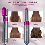 5 in 1 Hot Air Brush Hair Dryer & Volumizer, 1000W Multifunctional Hair Styler Tool for Women | Detachable Blow Dryer Brush, Hair Straightener, Curler, Crimper, Auto-Wrap Rotating Comb, Negative Ion Frizz-Free Technology | Professional Salon-Quality Fast Drying, 3 Heat Settings, Lightweight Portable Design, Suitable for All Types Styling & Scalp Massager - Image 2