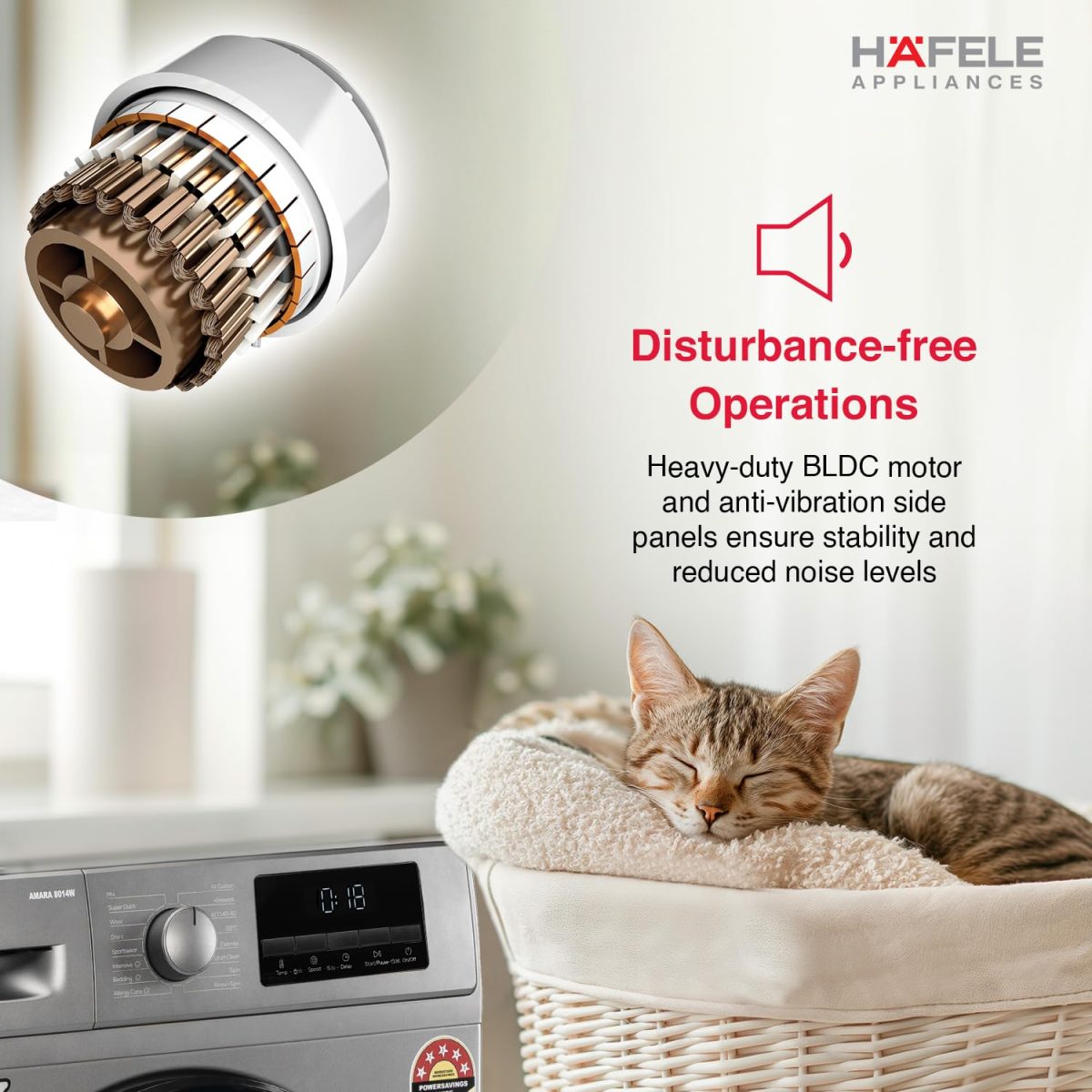 HAFELE AMARA 8 kg 5 Star, Premium Fully Automatic Front-Load washing machine engineered using German technology, comes with Steam Shield and Hexa Wash Design - Image 6