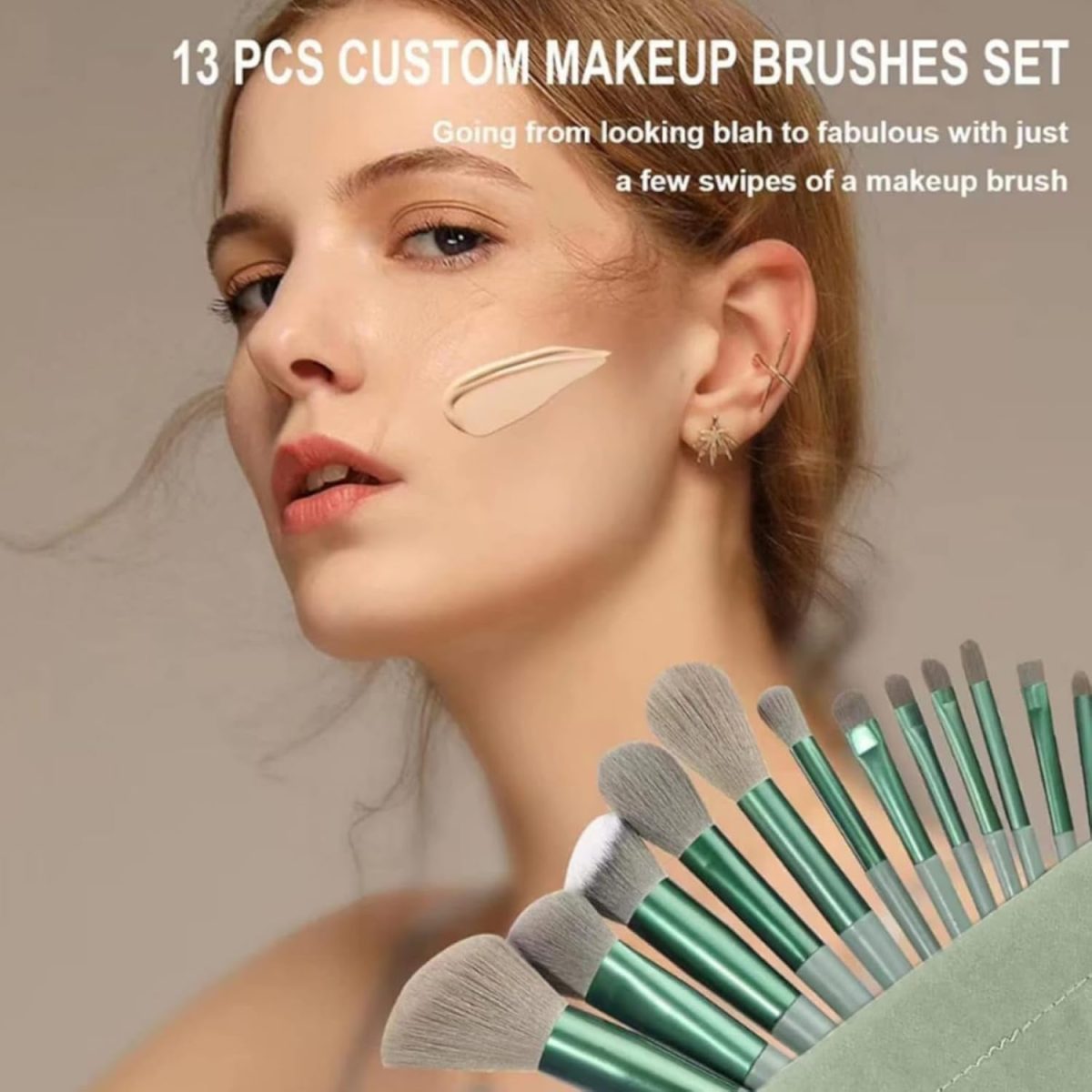 Professional Cosmetic Brush Set – 13-Piece Makeup Tools for Foundation, Blending, and Bridal Makeup Trends - Image 4