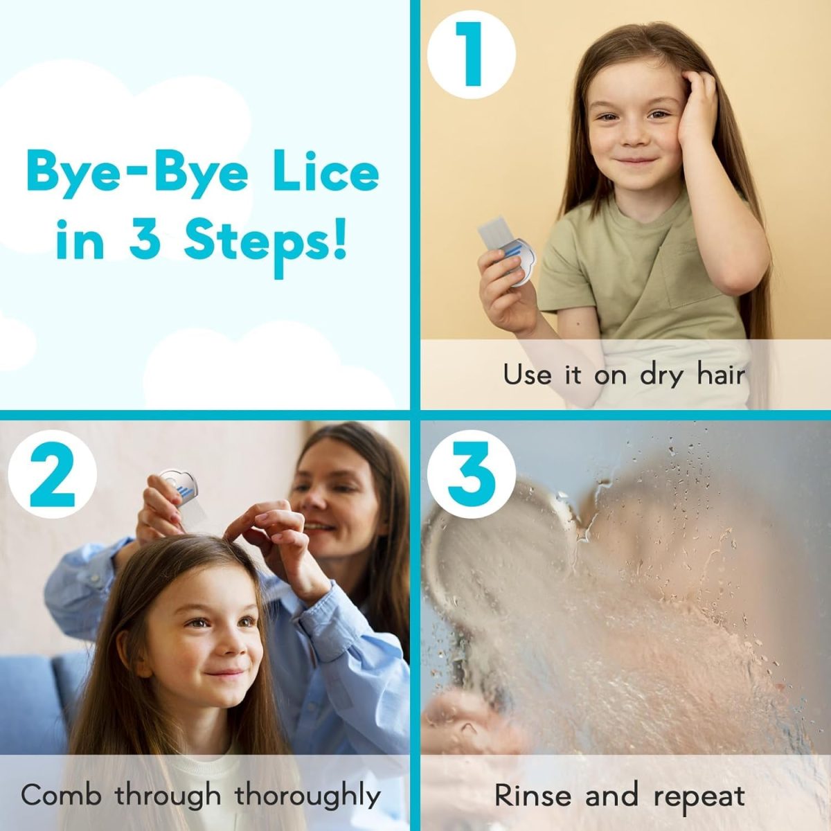 INSIME Steel Lice & nits removal comb for women hair | Anti lice treatment Nit comb for lice eggs removal lice comb for Kids, Women & Men | Head lice comb eggs remover | Lies hair comb Nits & Lice remover products (Pack of 1) - Image 2