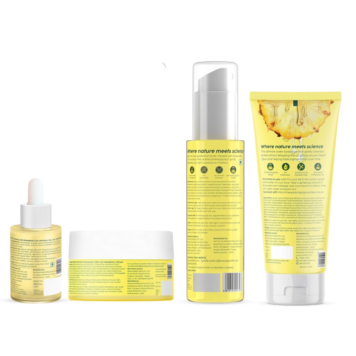 The Plant Fix Plix | Pineapple De-Pigmentation Regime with Pineapple Exfoliation Fruity Toner, Pineapple Juicy Cleanser, Pineapple Depigmentation Dewy Serum, & Smoothie Moisturizer - Image 2